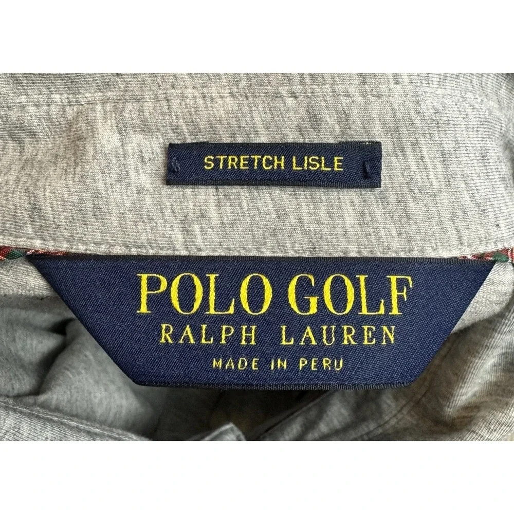 Polo Golf Ralph Lauren Mens XL Gray U.S. Open Pebble Beach Stretch Polo Shirt